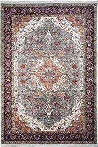 فرش محتشم 1000 شانه کلکسیون سنتی کد 100354 زمینه لاکی (غیربرجسته)