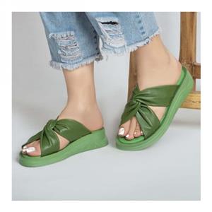 صندل طبی چرم طبیعی زنانه مدل سانیا کد 219 سبز Sanya