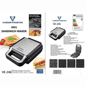 ساندویچ ساز وگاتی 4 کاره مدل VE-246 | خرید اسنک ساز چهارکاره Vogati تضمین اصالت و سلامت