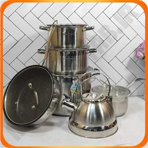 سرویس قابلمه 12 پارچه کتری دار استیل ZB-1037 زومبا