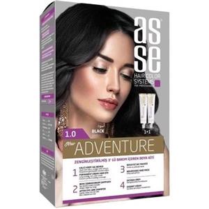 رنگ مو آسه ASSE سری ADVENTURE رنگ مشکی شماره 1.0 حاوی دو تیوپ حجم 50 میل
