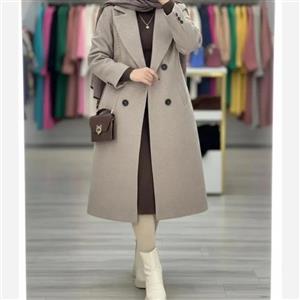 پالتو بلند زنانه جنس فوتر ترک آستردار سایز 36 تا 66 دوخت سفارشی مدل بلند آنا شاپینگ