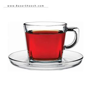 ست فنجان و نعلبکی پاشاباغچه مدل Carre 95307 بسته 6 عددی Pasabahce Carre 95307 Cup and Saucer Set Pack of 6