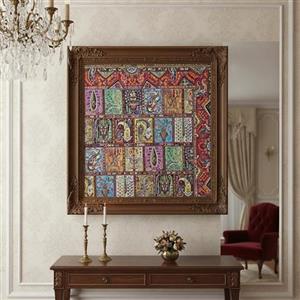 تابلو ترمه اصل ابریشم 14 رنگ طرح دیوان خشتی