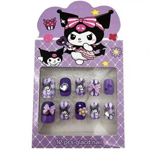 ناخن مصنوعی دست کودک مدل کرومی کد 4 بسته 12 عددی