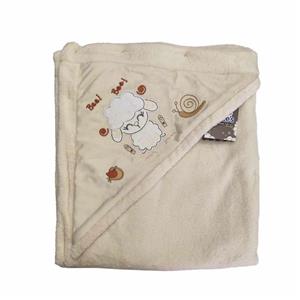 پتو دور پیچ نوزادی رنگ شیری طرح ببعی