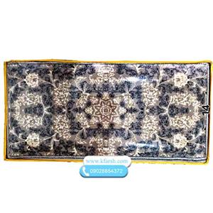 فرش ماشینی مدرن طلاکوب سرمه ای 700 شانه ورژن - ارسال رایگان