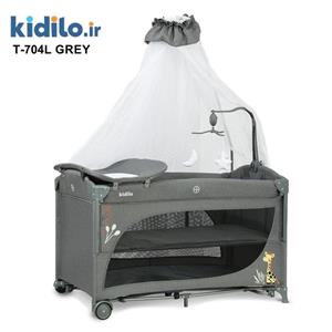 تخت و پارک چند کاره کیدیلو مدل  kidilo T704L  - طوسی