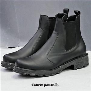  نیم بوت زنانه برشکا بغل کشی دور دوخت رویه طرح چرم 