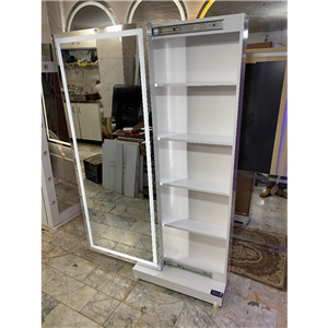 کمد ریلی با آیینه بک لایت یا شلف باکس ریلی سفید