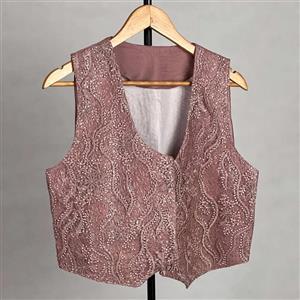 جلیقه رسمی زنانه مدل بابوس دانتل پولکدوزی کد AK1502