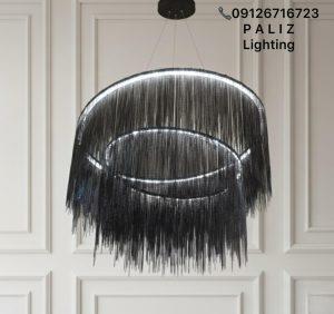 لوستر سانتی مدرن زنجیری مشکی وارداتی