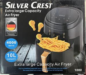خرید سرخ‌کن هوا پز ایر فرایر بدون روغن 10 لیتری تک المنت بزرگ سیلورکرست هوا پز Silver Crest پخت رژیمی و خشک‌کن میوه سرخ‌کن ۱۰ لیتری سیلور کرست با توان 4000 وات مناسب رژیم غذایی و خشک‌کردن میوه silver crest Air Fryer 10L ایر فرایر سیلورکرست بدنه مقاوم و مدرن المنت بزرگ قیمت اقتصادی مدل 1080 extra