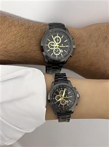 ست ساعت زوجی تمام مشکی رومانسون 684