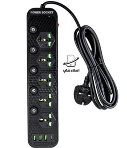 چند راهی برق 3000وات مدلJ06 برندPOWER SOCET