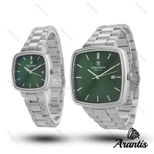 ساعت ست رومانسون دایمند سیلور صفحه سبز s-10067
