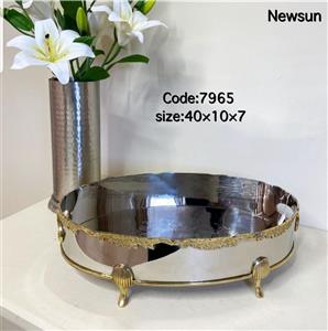 سینی هندی  استیل برنج بیضی نیوسان مدل برگ کد 7965