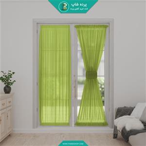 پرده پشت پنجره ای جنس تورکتان رنگ سبز روشن