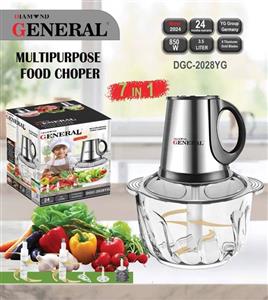 خردکن چندکاره با قابلیت پوست کنی سیب زمینی،سیر ،همزن و اسموتی ساز جنرال دیاموند تحت لیسانس المان مدل DGC-2028YG  با ت...