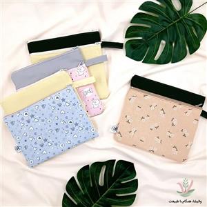 کیف نوار بهداشتی پارچه ای مدل سه زیپ