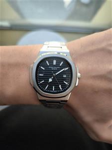 ساعت مردانه فلزی patek philippe پتک فیلیپ تقویم دار دوقفله مخفی کیفیت عالی رنگ ثابت کد 1924204