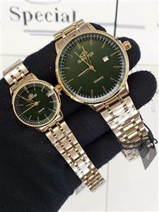 ست ساعت زنانه و مردانه الگانس موتور ژاپن دارای قفل پروانه ای بند استیل رنگ ثابت کیفیت عالی کد 2116931