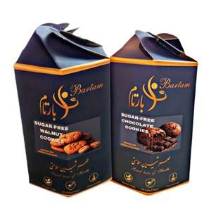کوکی شکلاتی و گردویی بدون قند بارتام- 350 گرم بسته 2 عددی