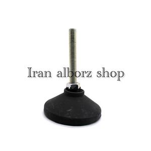 پایه گرد آهنی مفصلی کف پلاستیکی m14 قطر 100 طول پیچ 80 میلی‌متر کد 00202043