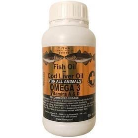 روغن کبد ماهی تیتان مناسب برای همه حیوانات Titan Fish Liver Oil Suitable For All Animals وزن 500 میلی لیتر