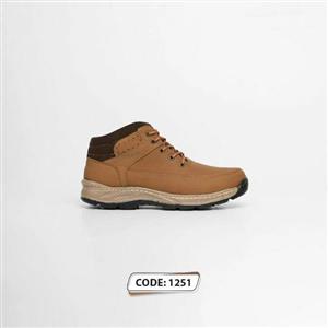 نیم بوت قهوه ای روشن با ساق قهوه ای سوخته برشکا (کد1251)