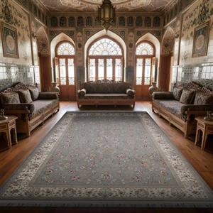 فرش ماشینی ۷۰۰ شانه تراکم ۲۵۵۰ طرح آیناز ترمه ای