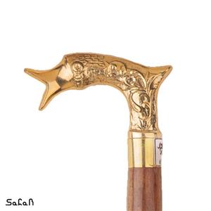 عصا برنجی طرح مار ماهی چوب شیشم