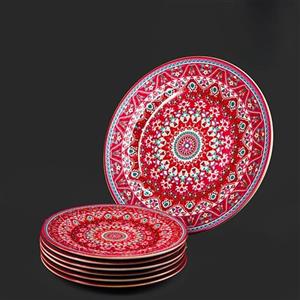 سرویس 7 پارچه چینی مقصود طرح ترنج زرشکی