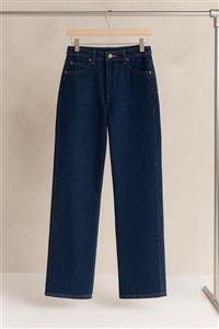 شلوار جین نیم بگ سرمه ای