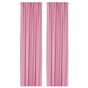 یک جفت پرده صورتی همراه با حلقه سایز ۱۴۵x۳۰۰ ایکیا مدل GINSTMOTT