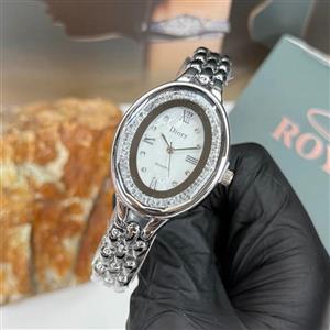 ساعت زنانه دیور صفحه بیضی کیفیت عالی رنگ ثابت موتور ژاپن کد 1923345