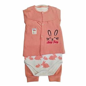 سه تیکه نوزادی دخترانه طرح خرگوش