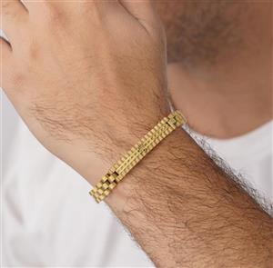 دستبند استیلrolexسایز8میل طلایی