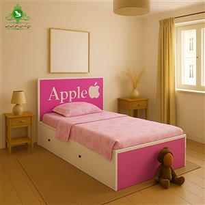 تخت خواب یک و نیم نفره دخترانه مدل اپل عرض 120