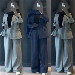کت شلوار زنانه راه راه دیپلمات پرشیا مدل آرون