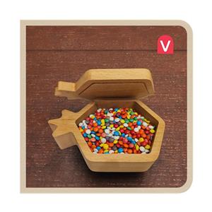 ظرف پنج ضلعی آجیل خوری دردار مدل انار شب یلدا