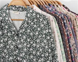 شومیز زنانه مخمل کبریتی ریز گلدار  سوپر لش