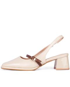 کفش لوفر زنانه وارداتی پشت باز کرم کد MD364