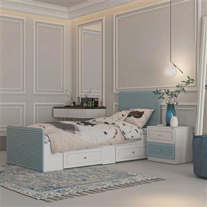تخت خواب ملامینه یک نفره اعیان مدل FH815 سایز 90x200 سانتی متر مجموعه دو عددی