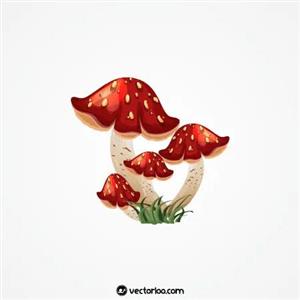 وکتور قارچ قرمز خالخالی کارتونی 1