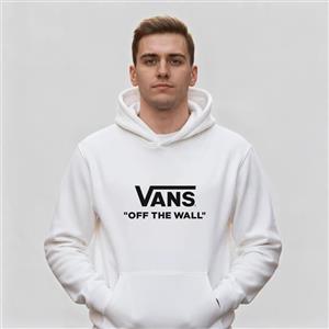 هودی سفید طرح برند Vans | استایل اسپرت | کد BR155