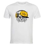 تی شرت مردانه الینور طرح  گربه و هدفون مدل ELTM204