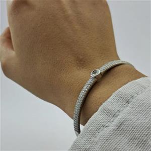 دستبند نقره ای  نگین الماسه آسا کد BA00018 