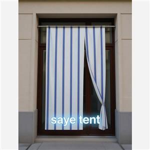 پرده پانچی برزنت خط ابی نخ پنبه پلی استر درجه یک 