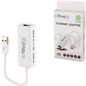 مبدل کارت شبکه USB TO LAN رویال Royal RC-205 مگابایتی